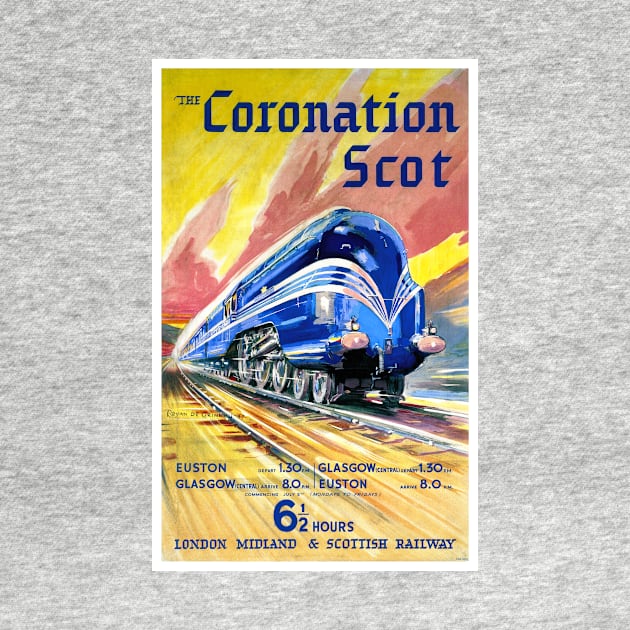 Vintage Travel Poster England The Coronation Scot by vintagetreasure